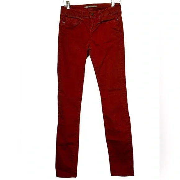 VINCE 5 Pocket Mid-Rise SKINNY Jeans w/Stretch Burnt Orange Women’s Size 26.